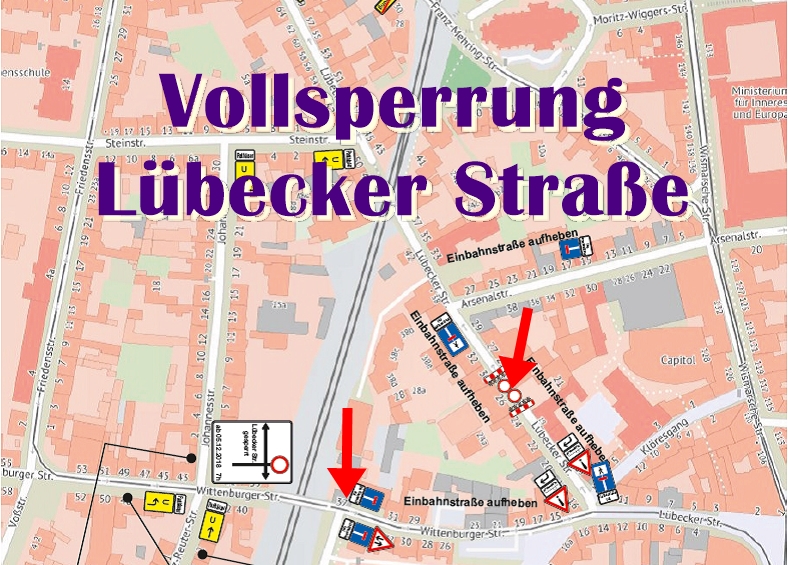 Vollsperrung der Lübecker Straße ab morgen um 07.00 Uhr