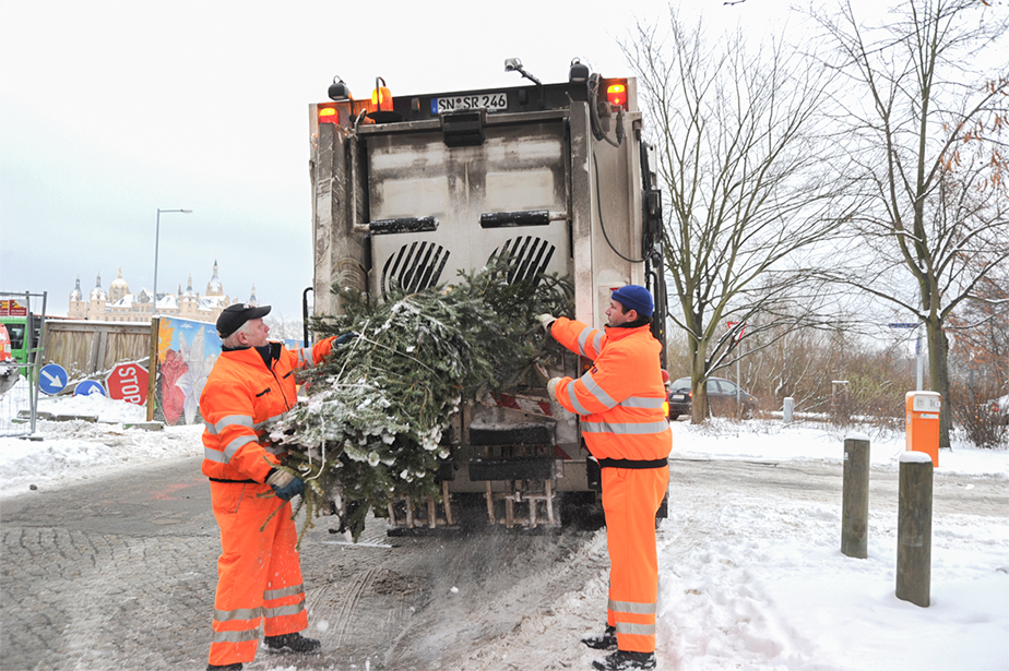 Schwerin: Der Weihnachtsbaum heute und in ein paar Tagen