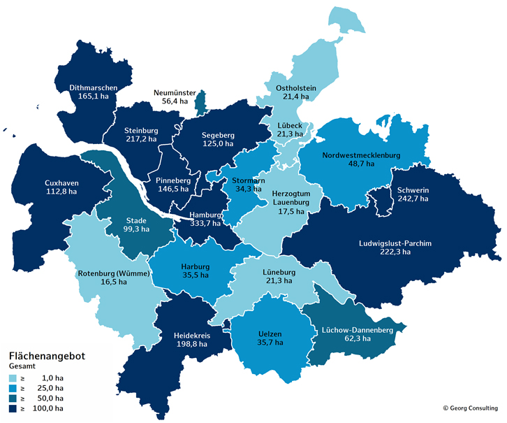 Erste Gewerbeflächen-Bilanz für die gesamte Metropolregion Hamburg