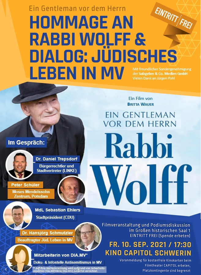 Rabbi Wolff – Hommage an einen kleinen, großen Schweriner
