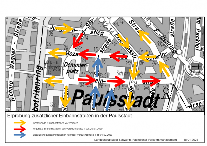 Stadt weitet ab 1. Februar Einbahnstraßen in der Paulsstadt aus