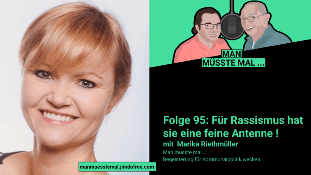 Marika Riethmüller zu Gast beim Podcast "Man Müsste Mal". | Grafik: Claus Oellerking