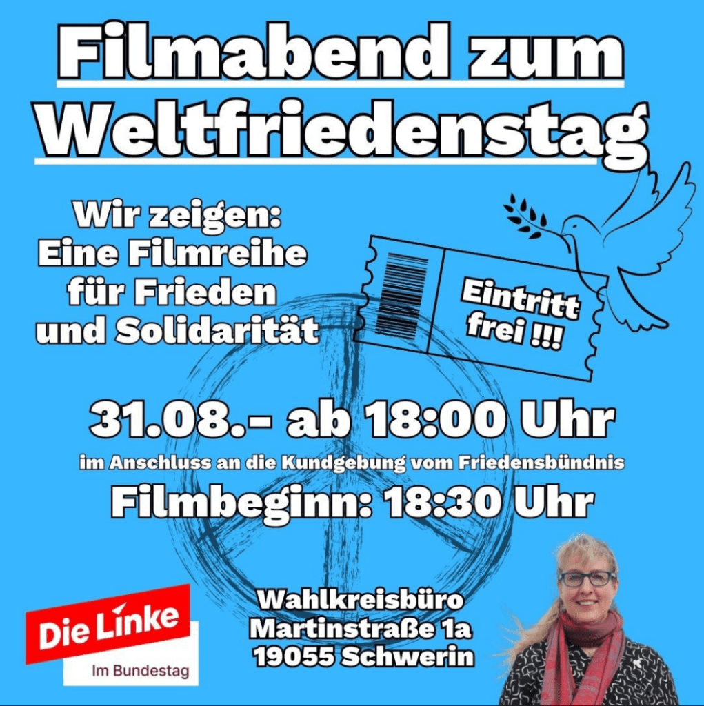 Filmabend zum Weltfriedenstag. Foto: Die Linke