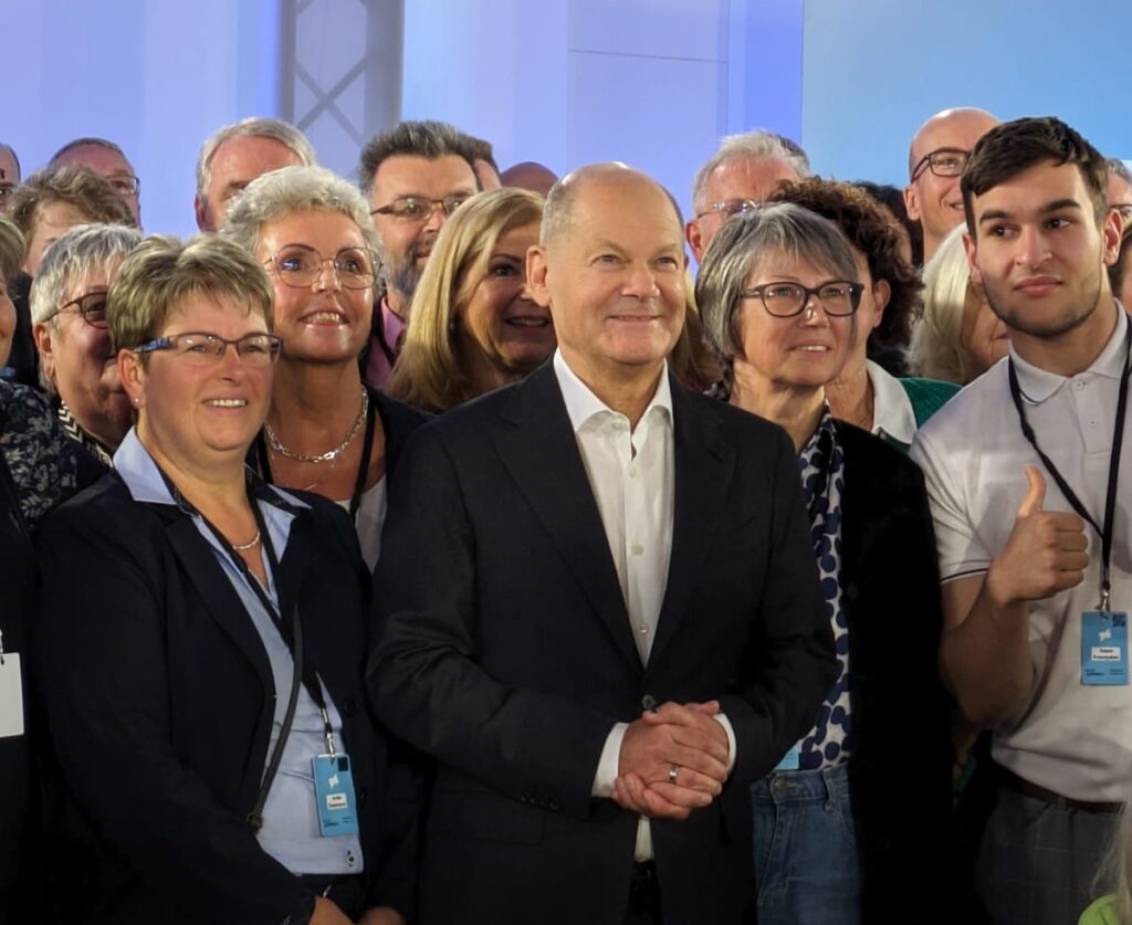 Olaf Scholz im Kanzlergespräch bei der IHK zu Schwerin. Foto: TV Schwerin